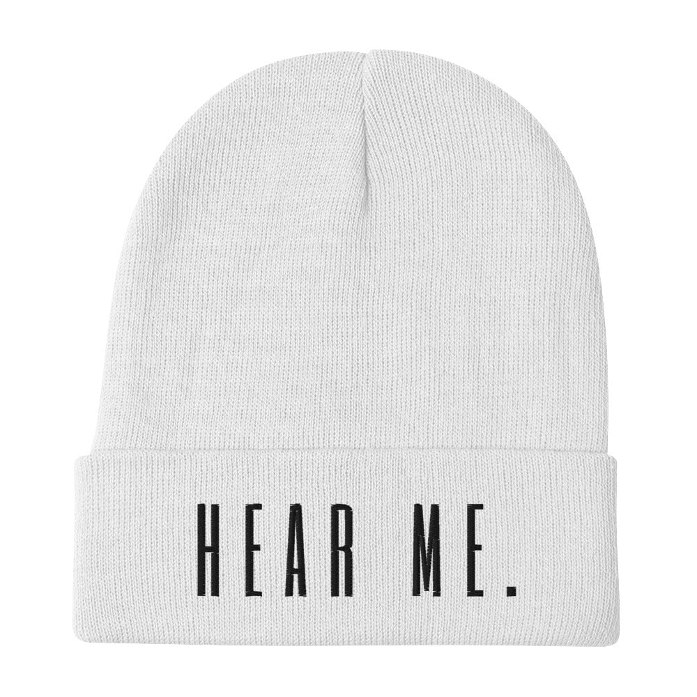 Hear me Embroidered Beanie - Young Statements