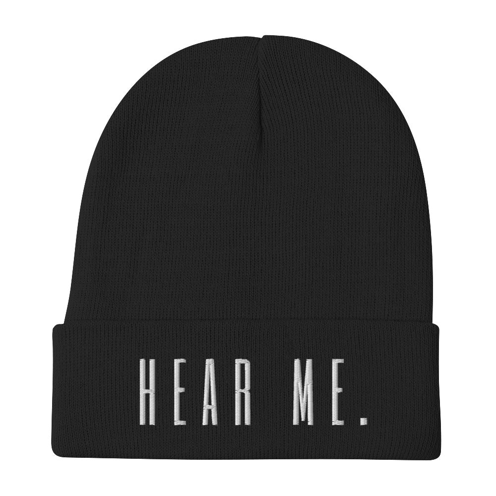 Hear me Embroidered Beanie - Young Statements